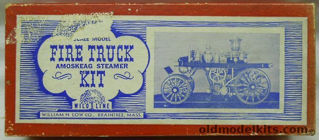 William H Low Co 1/24 1800s Amoskeag Steamer (Steam Pumper) - Wilo Line Fire Truck, FP7 plastic model kit